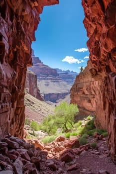 the bright colors of the Arizona gorge. sandstone cliffs in the Grand Canyon.