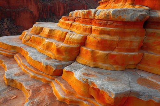 the bright colors of the Arizona gorge. sandstone cliffs in the Grand Canyon.