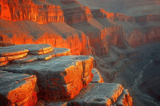 the bright colors of the Arizona gorge. sandstone cliffs in the Grand Canyon.