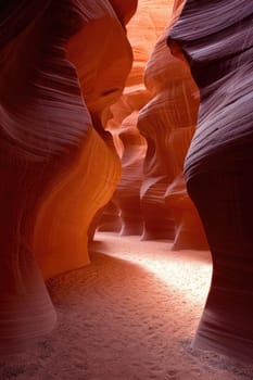 the bright colors of the ruined sandstone cliff in the canyon.