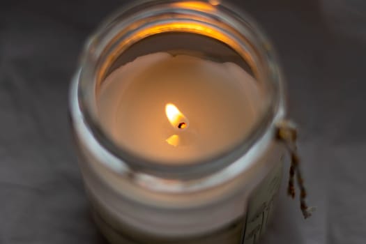Close up shot of the burning candle