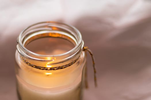 Close up shot of the burning candle