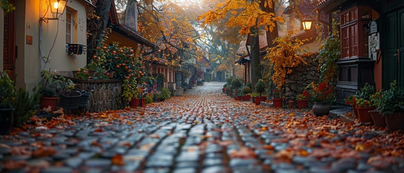 A cobblestone alleyway in an old European town, evoking history and charm.