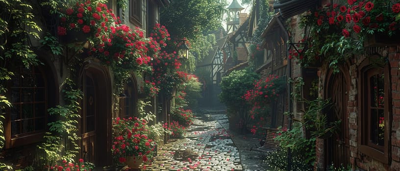 A cobblestone alleyway in an old European town, evoking history and charm.