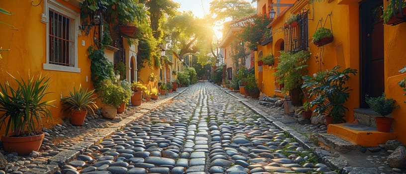 A cobblestone alleyway in an old European town, evoking history and charm.