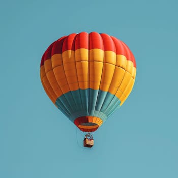 A colorful hot air balloon floating against a clear blue sky, representing freedom and adventure.