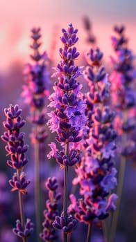 A field of lavender under a clear sky, representing calmness and natural beauty.