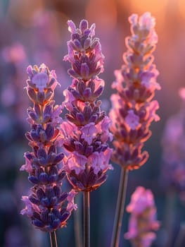 A field of lavender under a clear sky, representing calmness and natural beauty.