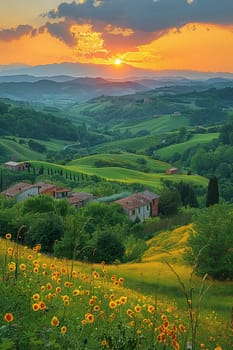 A panoramic view of rolling hills under a dynamic sky, offering a sense of freedom and space.