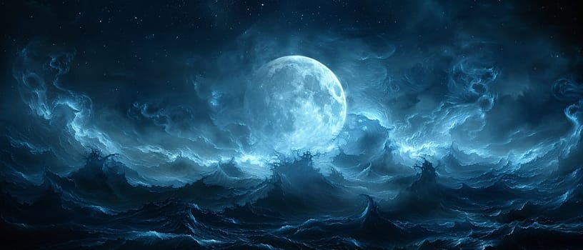 Moonlit clouds in a night sky, suitable for mysterious and dreamy designs.