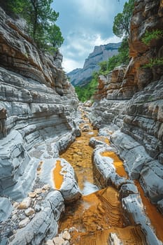 Layered rock formations in a canyon, capturing geological beauty and natural history.