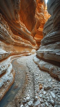 Layered rock formations in a canyon, capturing geological beauty and natural history.