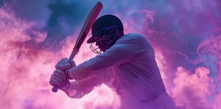 illustration of batsman playing cricket championship sports. High quality photo