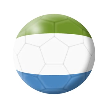 A Sierra Leone soccer ball football illustration isolated on white with clipping path 3d illustration