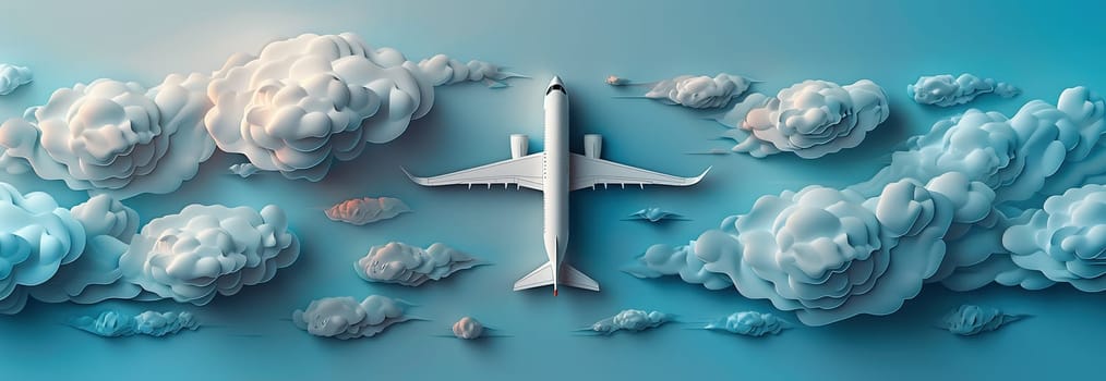 Airplane model on blue background. High quality photo