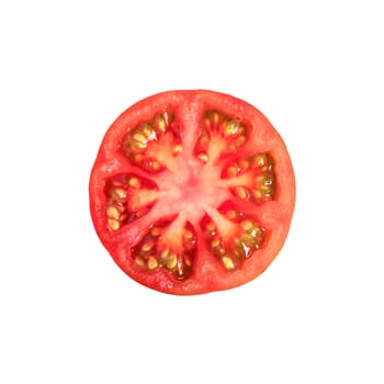 Tomato isolated. Tomato half on white background.