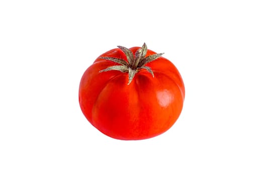 Red tomato isolated on white. Tomato with clipping path.