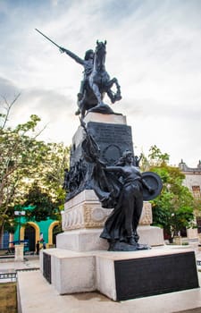 03.03.2024 - Camaguey, Santa Lucia, Cuba - Streets of the city. Ignacio Agramonte Statue, Ignacio Agramonte Park