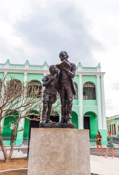 03.03.2024 - Camaguey, Santa Lucia, Cuba - Parque Ignacio Agramonte, one of the most remarkable squares in the city, with marble benches and a statue of Camagüeys War of Independence hero, Agramonte.