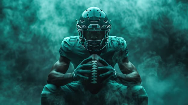 one quarterback american football player throwing ball. High quality photo