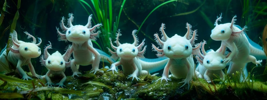 axolotl in an aquarium. Selective focus. nature.