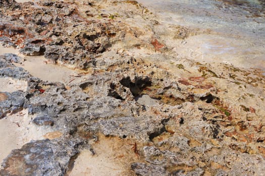 Shot of the old rocks formation by the beach
