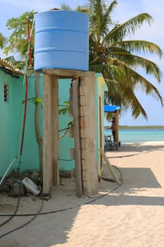 Small hut by the tropical beach
