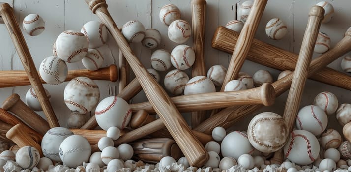 baseball bat and balls pattern. High quality photo