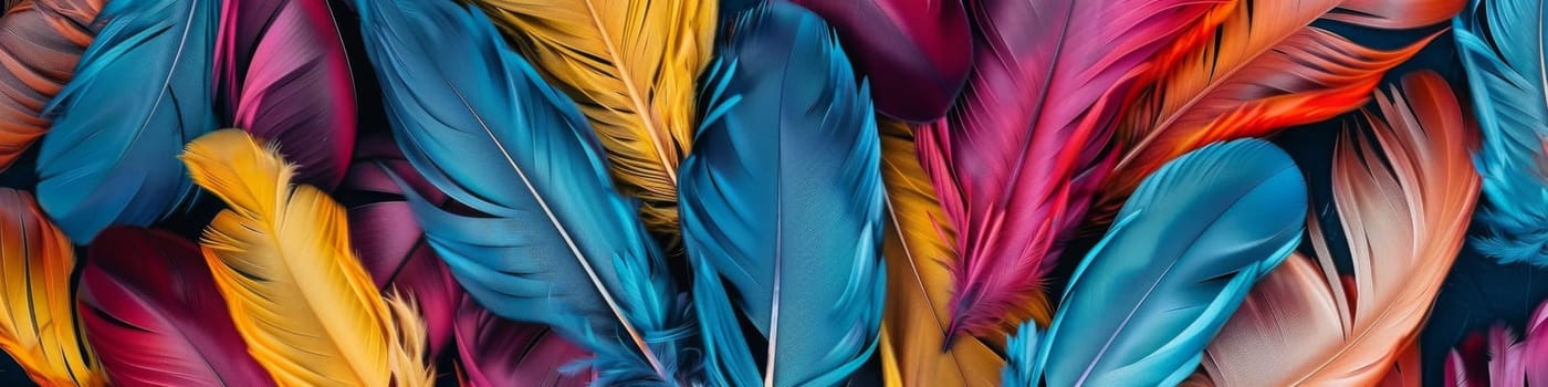 A colorful feathers as background or texture