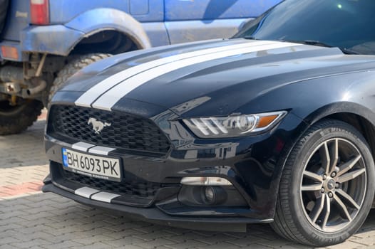 Gizelyurt Cyprus 02.08.2024 front part of a Ford Mustang