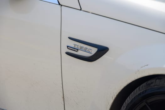 Gizelyurt Cyprus 02.08.2024 front fender and headlight fender of a Mercedes car 2