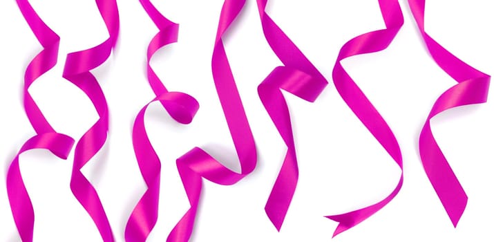 Mix Pink ribbon on a white background
