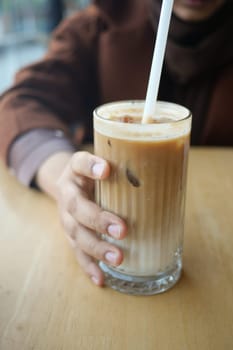 Cup of Coffee Latte on table ,