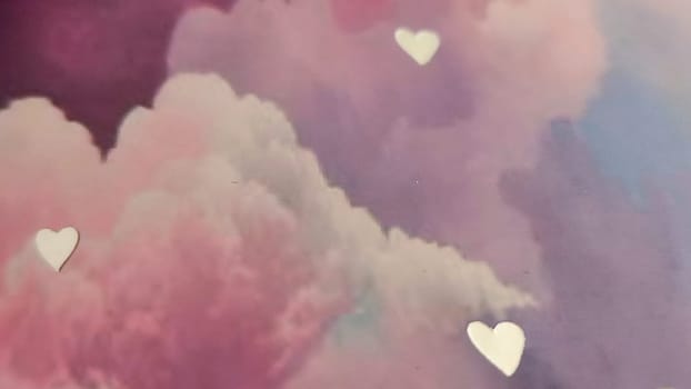 pink blue abstract background, small hearts. High quality photo