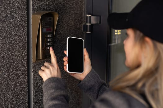 nfc's mobile phone use for open safety door. High quality photo