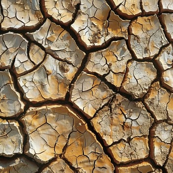 Cracked dry earth texture, symbolizing drought and environmental concern.