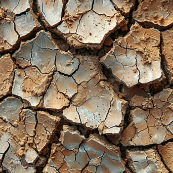 Cracked dry earth texture, symbolizing drought and environmental concern.
