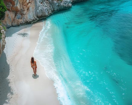 Pristine beach with turquoise water, inspiring travel and relaxation.