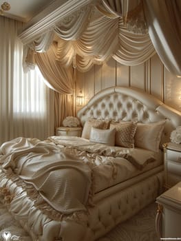 Elegant bridal suite with soft lighting and delicate decor.