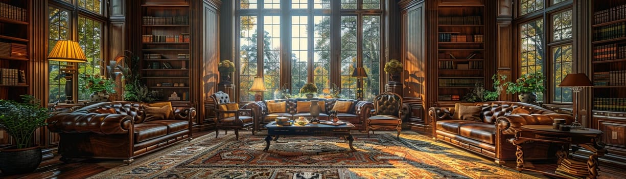 Ornate Victorian drawing room with rich textures and period furniture.