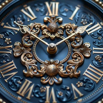 Ornate clock face close-up, representing time and history.