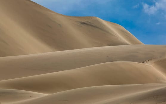 The shapes and lines at Eureka Dunes at Death Valley National Park, California