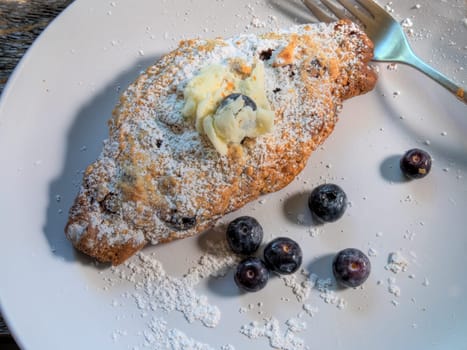 Top View of blueberry Breakfast Croissants 