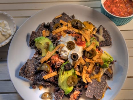 Top view of nachos