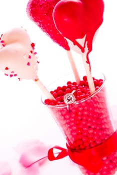 Fancy cake pops decorated for Valentine's day.