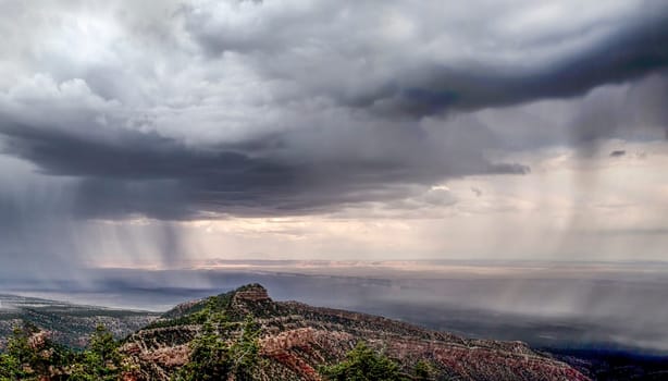 Storm clouds pass over Marble Canyon at Grand Canyon National Park, Arizona.