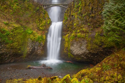 Multnomah Falls along the Columbia River Gorge in Oregon