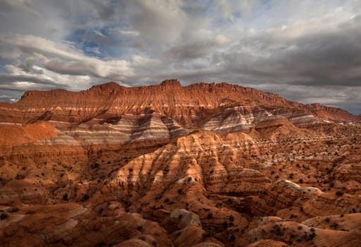 Colorful clay beds of the Chinle Formation are revealed due to erosion at the The Grand Staircase Escalante National Monument, Utah