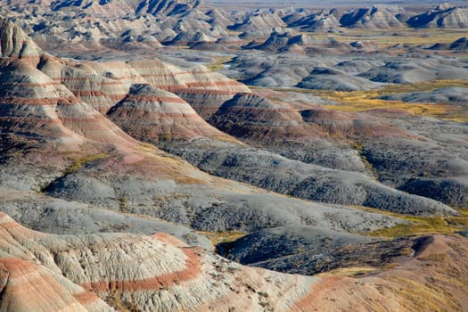 The rugged and stark beauty of Badlands National Park is from eroded geologic deposits, formed over 75 million years.