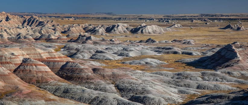 The rugged and stark beauty of Badlands National Park is from eroded geologic deposits, formed over 75 million years.